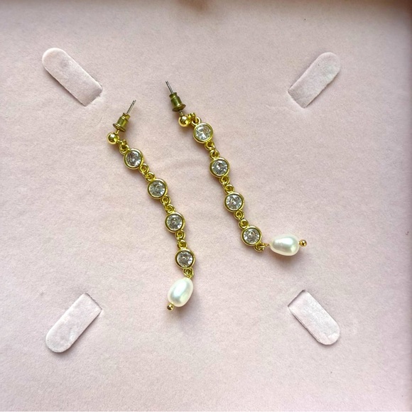 Jules Smith Bling Cultured Pearl Drop Earrings - Picture 2 of 6